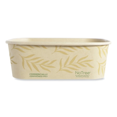 World Centric No Tree Rectangular Containers, 24 oz, 4.7 x 6.8 x 2.3, Natural, Sugarcane, 300PK CT-NT-24